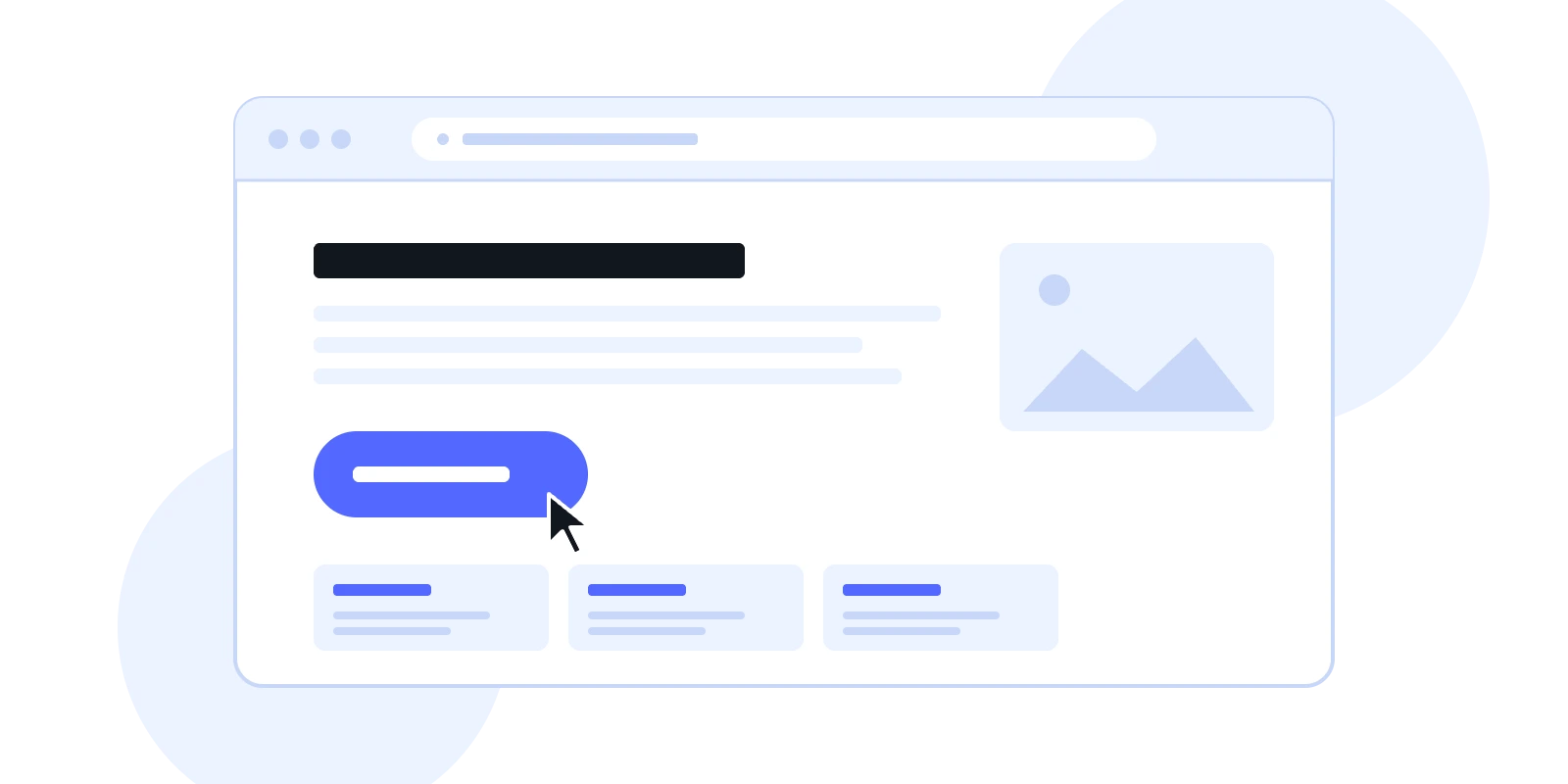 visual van website wireframe met cta